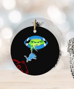 NFL Grinch Hold Detroit Lions Football Ornament Custom Name