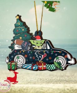 NFL Houston Texans And Baby Yoda Christmas Ornament 2023 Christmas Tree Decorations