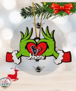 NFL Houston Texans And Grinch Xmas Ornament Custom Your Name 2023 Christmas Tree Decorations