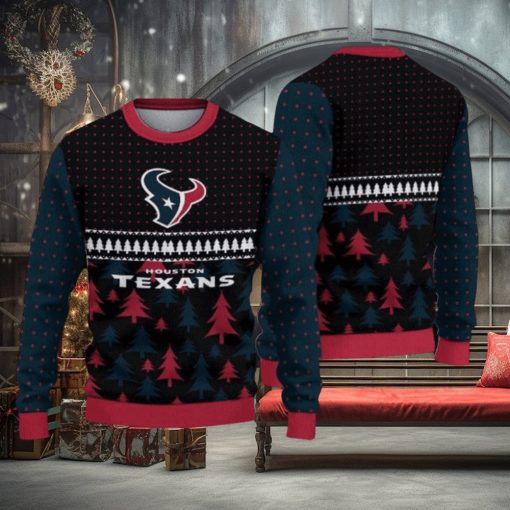 NFL Houston Texans Christmas Pattern V3 Sport Christmas Ugly Sweater 3D