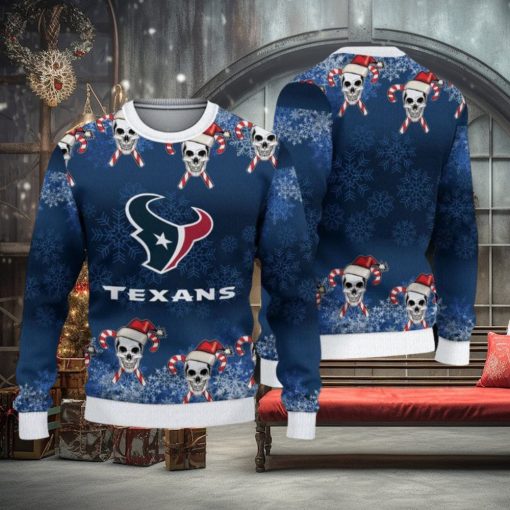 NFL Houston Texans Christmas Skull Sport Christmas Ugly Sweater 3D