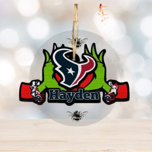 NFL Houston Texans Grinch Christmas Ornament Personalized Your Name 2023 Christmas Tree Decorations