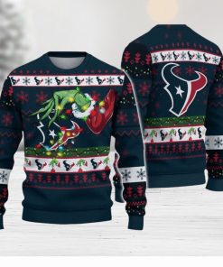 NFL Houston Texans Grinch Hand Logo Christmas Ugly Sweater