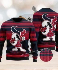 NFL Houston Texans Snoopy Celebrates His Victory Ugly Christmas Sweater