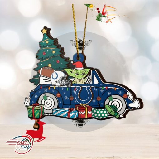 NFL Indianapolis Colts And Baby Yoda Christmas Ornament 2023 Christmas Tree Decorations