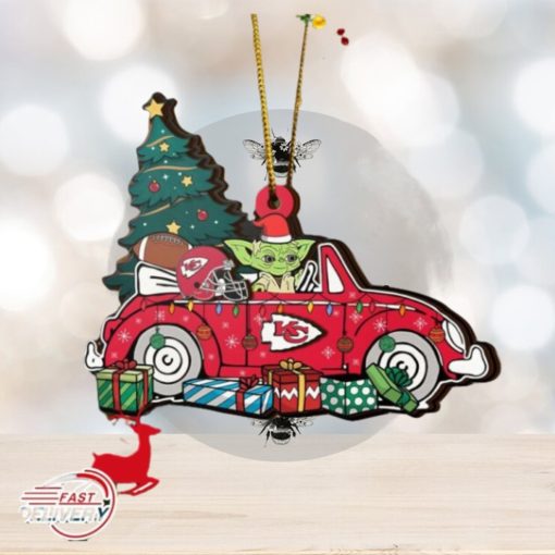 NFL Kansas City Chiefs And Baby Yoda Christmas Ornament 2023 Christmas Tree Decorations