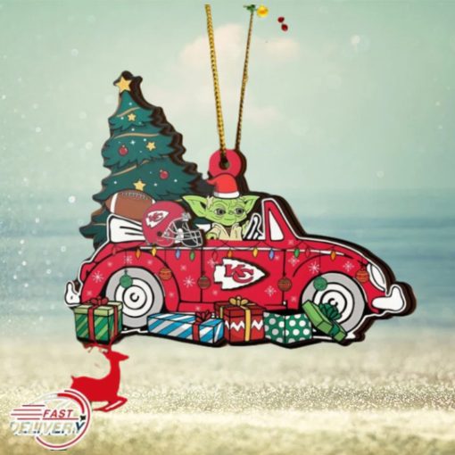 NFL Kansas City Chiefs And Baby Yoda Christmas Ornament 2023 Christmas Tree Decorations