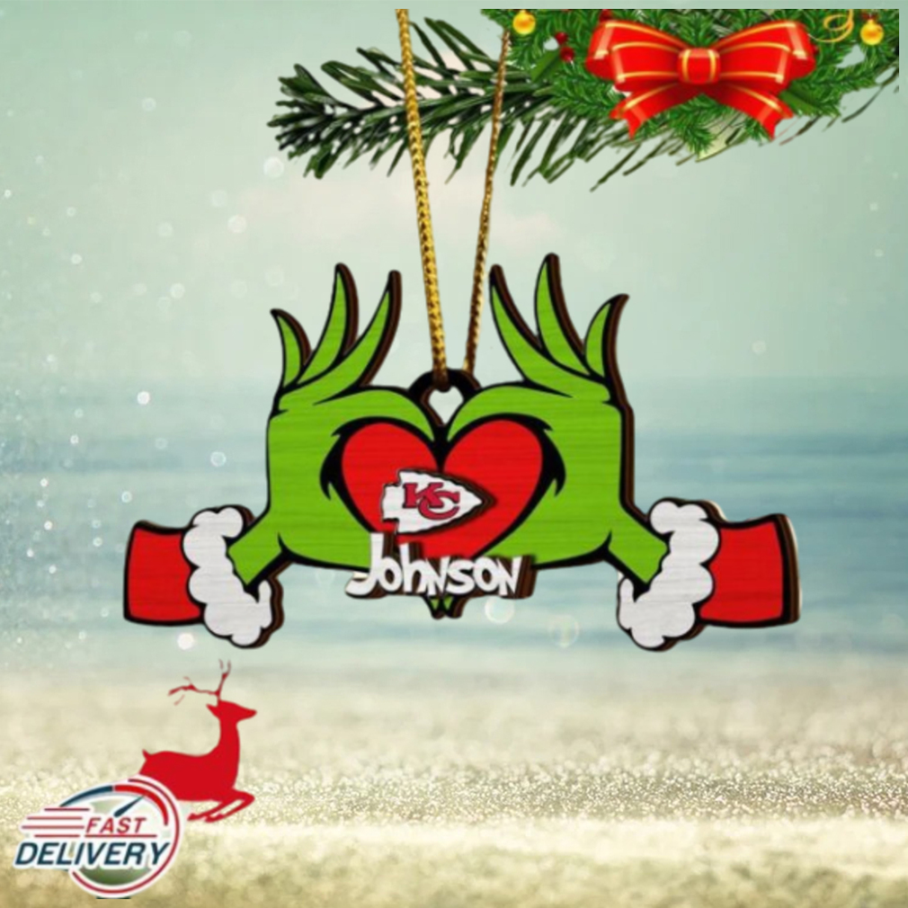 NFL Kansas City Chiefs And Grinch Xmas Ornament Custom Your Name 2023 Christmas Tree Decorations NFL Kansas City Chiefs And Grinch Xmas Ornament Custom Your Name 2023 Christmas Tree Decorations