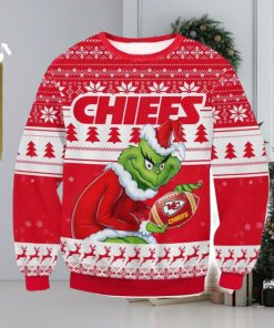 NFL Kansas City Chiefs Grinch AOP Ugly Christmas Sweater Christmas Gift For Men And Women