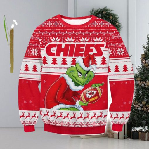 NFL Kansas City Chiefs Grinch AOP Ugly Christmas Sweater Christmas Gift For Men And Women