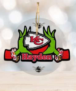 NFL Kansas City Chiefs Grinch Christmas Ornament Personalized Your Name 2023 Christmas Tree Decorations