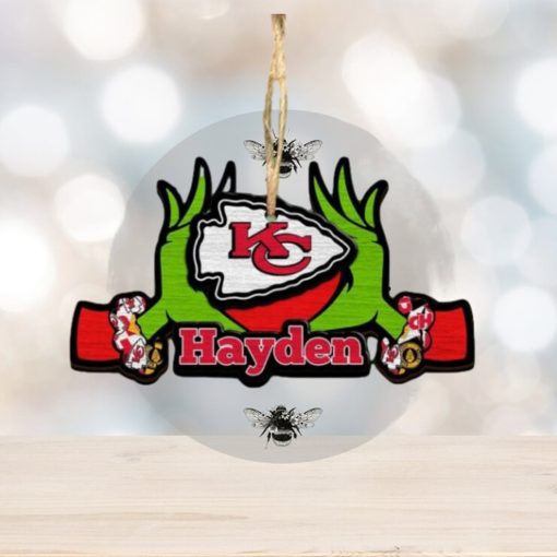 NFL Kansas City Chiefs Grinch Christmas Ornament Personalized Your Name 2023 Christmas Tree Decorations