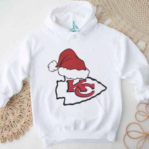 NFL Kansas City Chiefs Santa Hat Logo Christmas Holiday 2023 T shirt