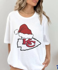 NFL Kansas City Chiefs Santa Hat Logo Christmas Holiday 2023 T shirt