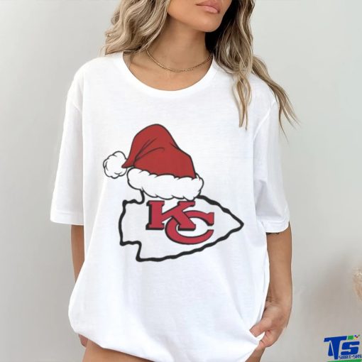 NFL Kansas City Chiefs Santa Hat Logo Christmas Holiday 2023 T shirt