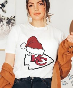 NFL Kansas City Chiefs Santa Hat Logo Christmas Holiday 2023 T shirt