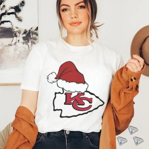 NFL Kansas City Chiefs Santa Hat Logo Christmas Holiday 2023 T shirt