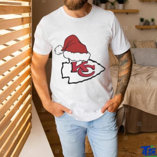 NFL Kansas City Chiefs Santa Hat Logo Christmas Holiday 2023 T shirt