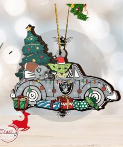 NFL Las Vegas Raiders And Baby Yoda Christmas Ornament 2023 Christmas Tree Decorations