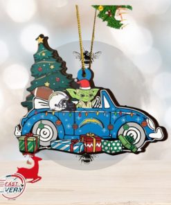 NFL Los Angeles Chargers And Baby Yoda Christmas Ornament 2023 Christmas Tree Decorations