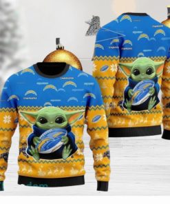 NFL Los Angeles Chargers Cute Baby Yoda Ugly Christmas Sweater