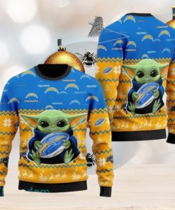 NFL Los Angeles Chargers Cute Baby Yoda Ugly Christmas Sweater