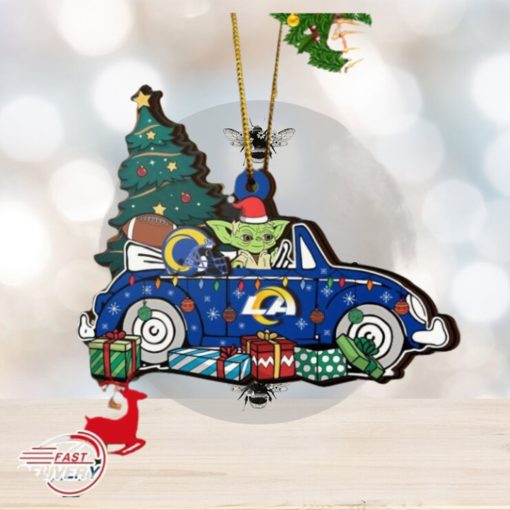 NFL Los Angeles Rams And Baby Yoda Christmas Ornament 2023 Christmas Tree Decorations