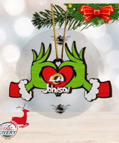 NFL Los Angeles Rams And Grinch Xmas Ornament Custom Your Name 2023 Christmas Tree Decorations