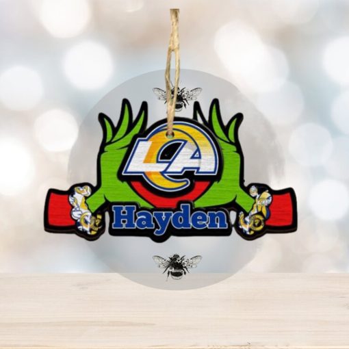 NFL Los Angeles Rams Grinch Christmas Ornament Personalized Your Name 2023 Christmas Tree Decorations