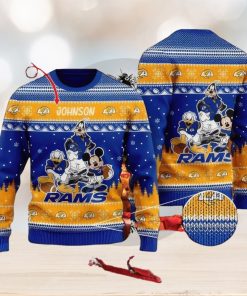 NFL Los Angeles Rams Knitted Christmas 3D Sweater Hat Custom Name