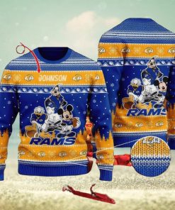 NFL Los Angeles Rams Knitted Christmas 3D Sweater Hat Custom Name