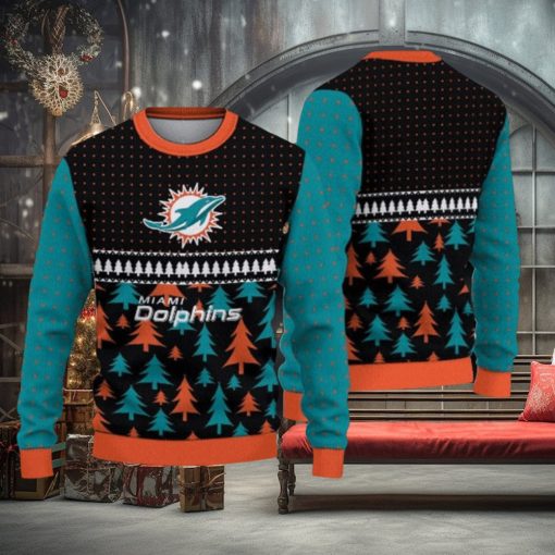 NFL Miami Dolphins Christmas Pattern Sport Christmas Ugly Sweater 3D