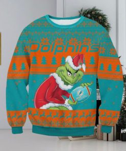 NFL Miami Dolphins Grinch AOP Ugly Christmas Sweater Christmas Gift For Men And Women