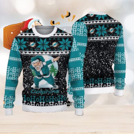 NFL Miami Dolphins Santa Funny Ugly Christmas 3D Sweater Winterlude