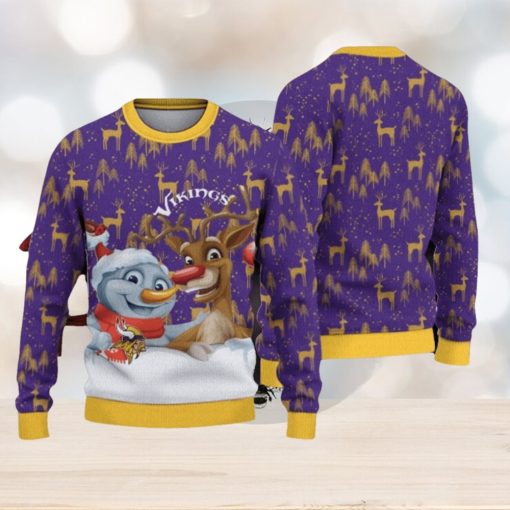 NFL Minnesota Vikings Christmas Reindeer Sport Christmas Ugly Sweater 3D