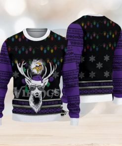 NFL Minnesota Vikings Christmas Reindeer V3 Sport Christmas Ugly Sweater 3D