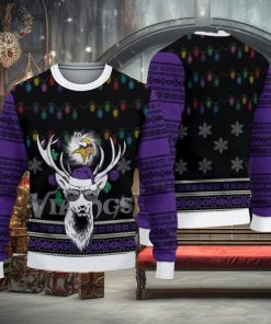 NFL Minnesota Vikings Christmas Reindeer V3 Sport Christmas Ugly Sweater 3D