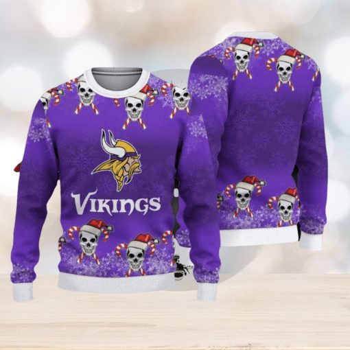 NFL Minnesota Vikings Christmas Skull Sport Christmas Ugly Sweater 3D