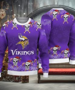 NFL Minnesota Vikings Christmas Skull Sport Christmas Ugly Sweater 3D