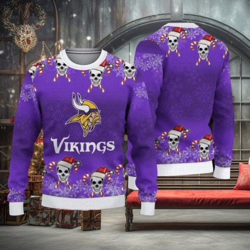 NFL Minnesota Vikings Christmas Skull Sport Christmas Ugly Sweater 3D