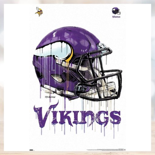 NFL Minnesota Vikings   Drip Helmet 20 Wall Poster