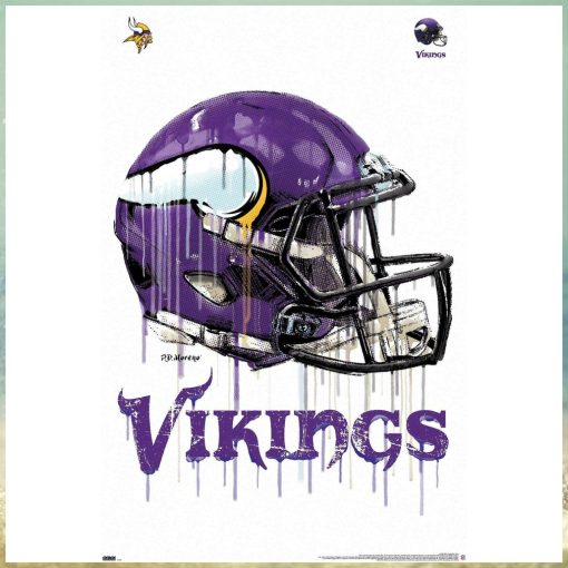 NFL Minnesota Vikings   Drip Helmet 20 Wall Poster