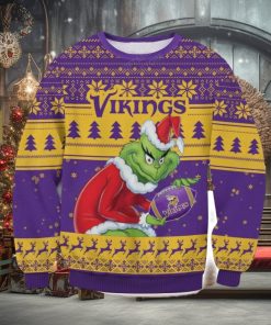 NFL Minnesota Vikings Grinch AOP Ugly Christmas Sweater Christmas Gift For Men And Women