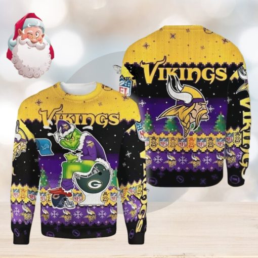 NFL Minnesota Vikings Grinch Christmas AOP Sweater