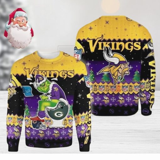 NFL Minnesota Vikings Grinch Christmas AOP Sweater