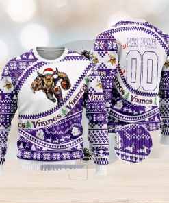 NFL Minnesota Vikings Mascot Woolen Christmas Full Print Custom Sweater