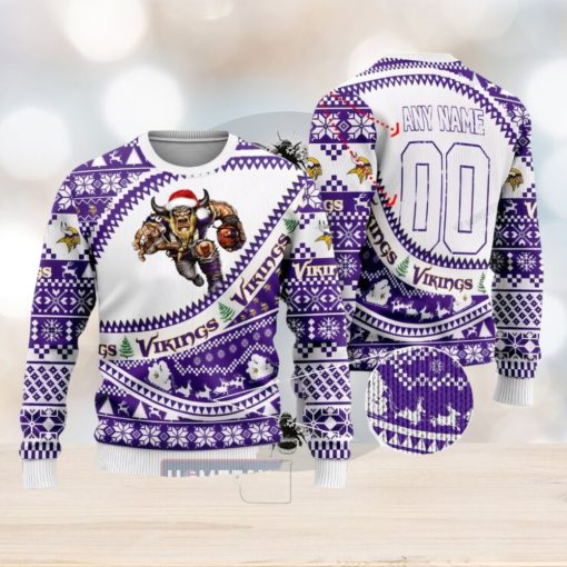 NFL Minnesota Vikings Mascot Woolen Christmas Full Print Custom Sweater