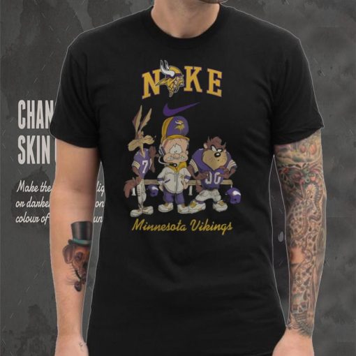 NFL Minnesota Vikings Nike Looney Tunes Wile E Coyote Elmer Fudd Tasmania Fullprinted T Shirt