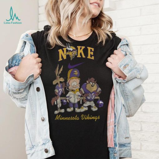 NFL Minnesota Vikings Nike Looney Tunes Wile E Coyote Elmer Fudd Tasmania Fullprinted T Shirt