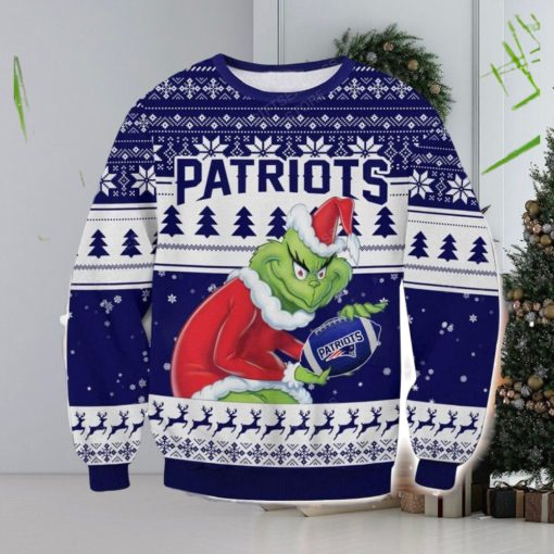 NFL New England Patriots Grinch AOP Ugly Christmas Sweater Christmas Gift For Men And Women